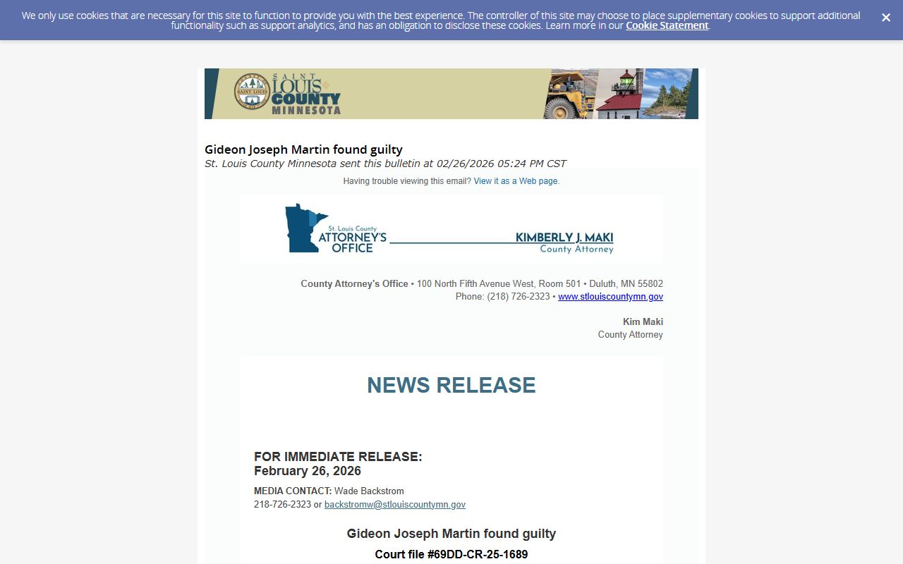Additional St. Louis County attorney case updates for criminal docket examples