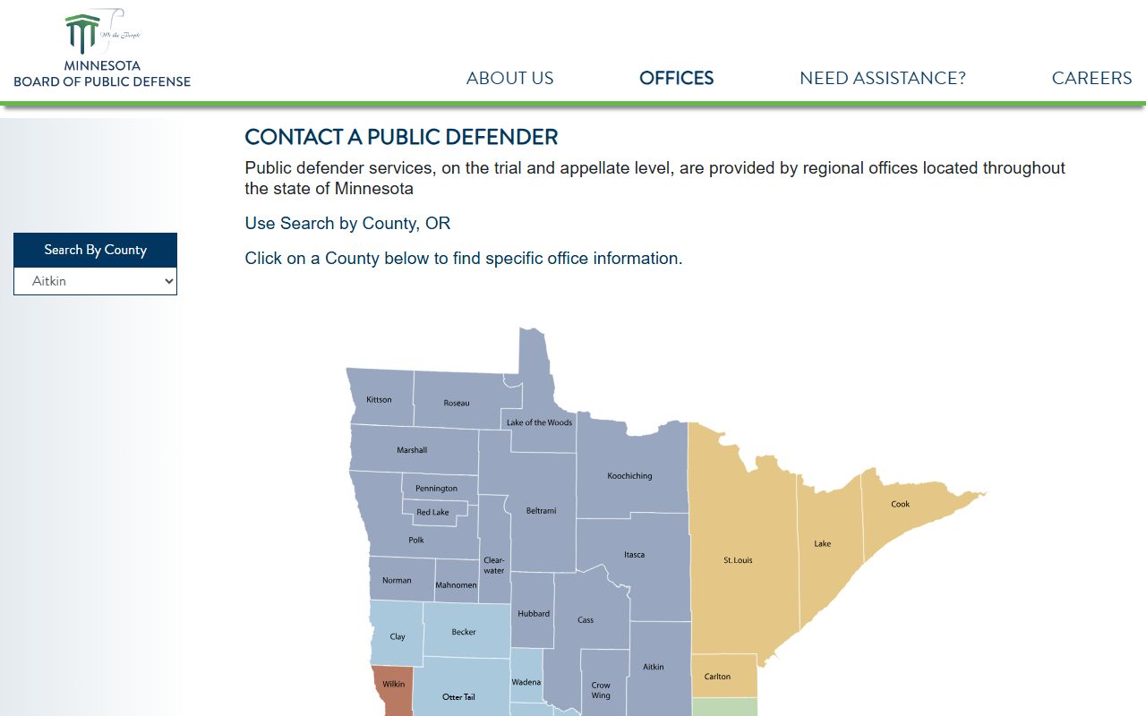 Minnesota Board of Public Defense contact pathway for criminal matters