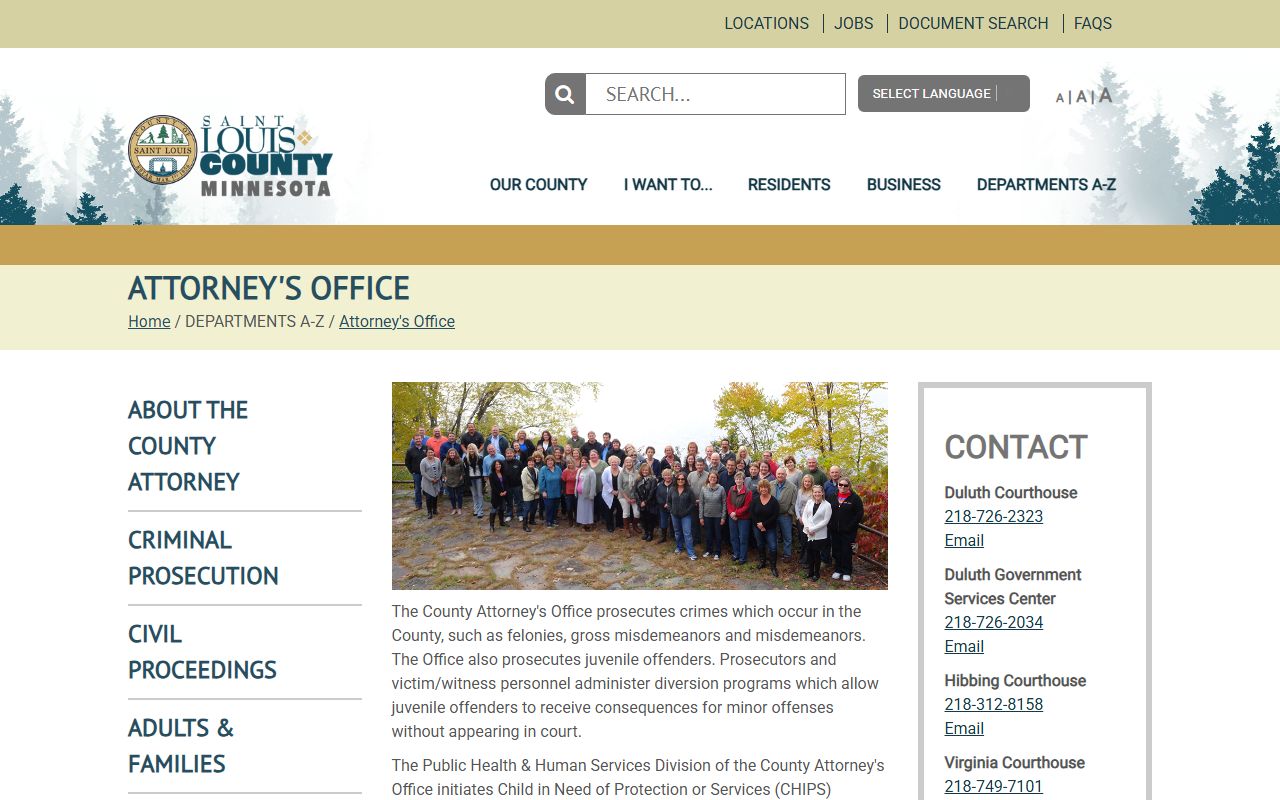 St. Louis County Attorney office context for criminal prosecutions