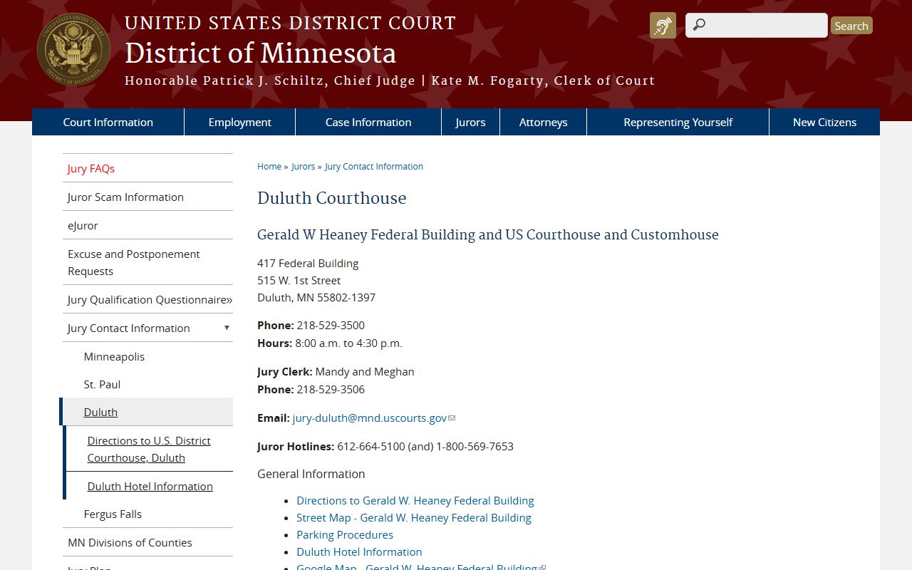 St. Louis County District Court federal Duluth courthouse