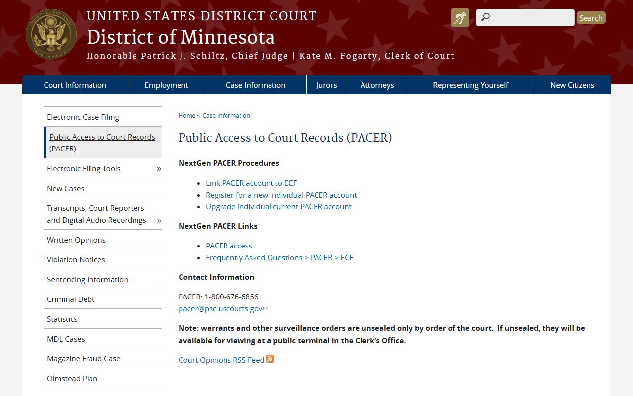 St. Louis County District Court PACER public access information