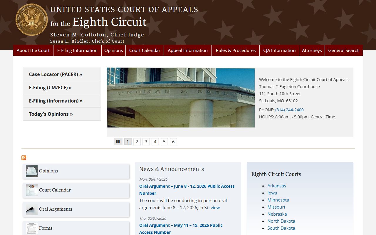 St. Louis County District Court Eighth Circuit federal appeals