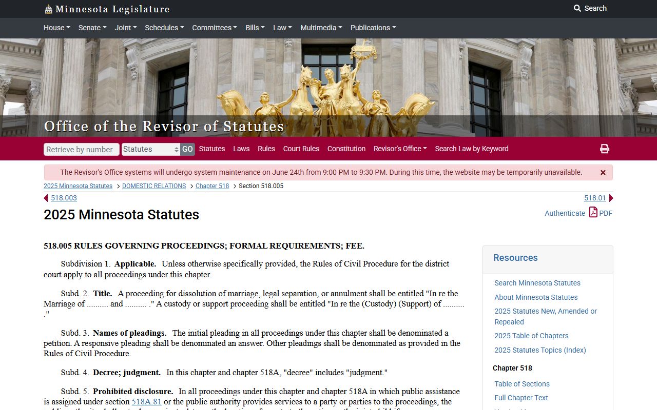 St. Louis County probate records dissolution definitions statute